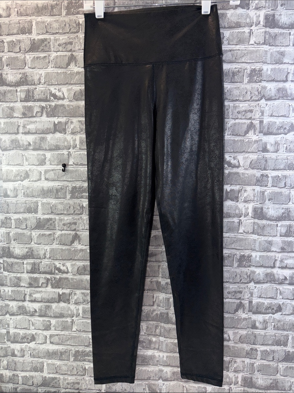 aerie Black Faux Leather High-Waist Leggings